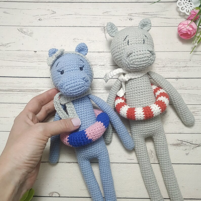 Hippo Amigurumi Pattern Stuffed Animal for Jungle Nursery and Etsy
