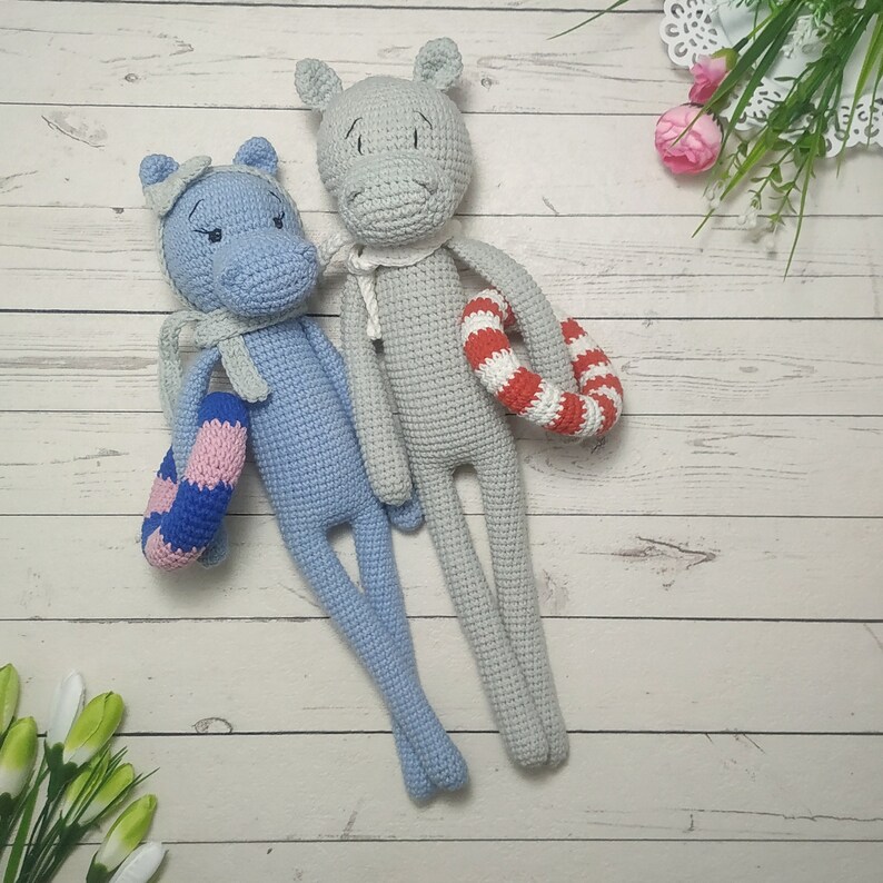 Hippo Amigurumi Pattern Stuffed Animal for Jungle Nursery and Etsy