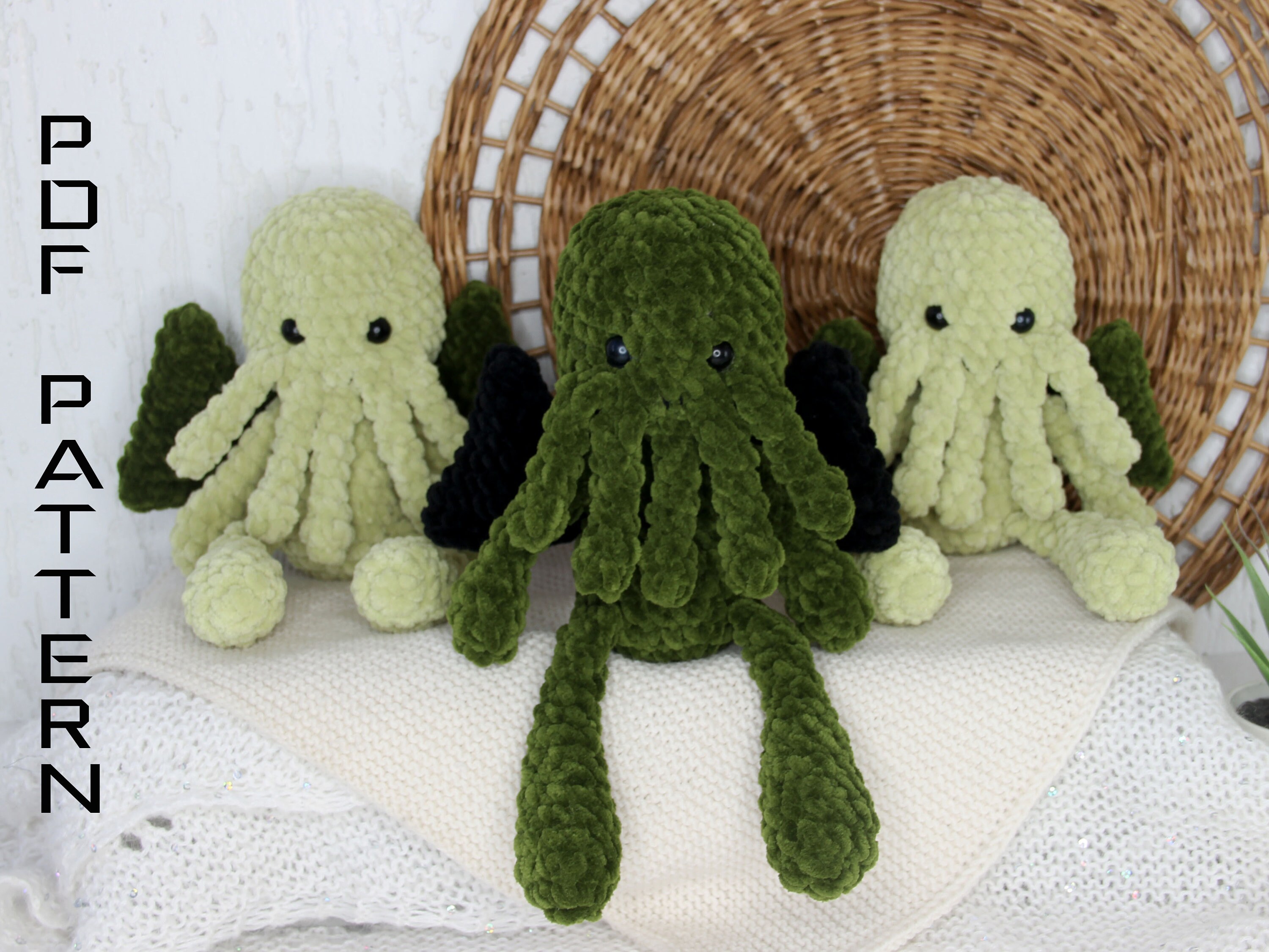 Cthulhu plush idol crochet PATTERN Chibi cthulhu amigurumi Etsy