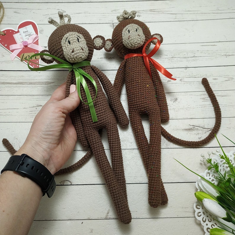 monkey pattern amigurumi stuffed animal for safari nursery etsy