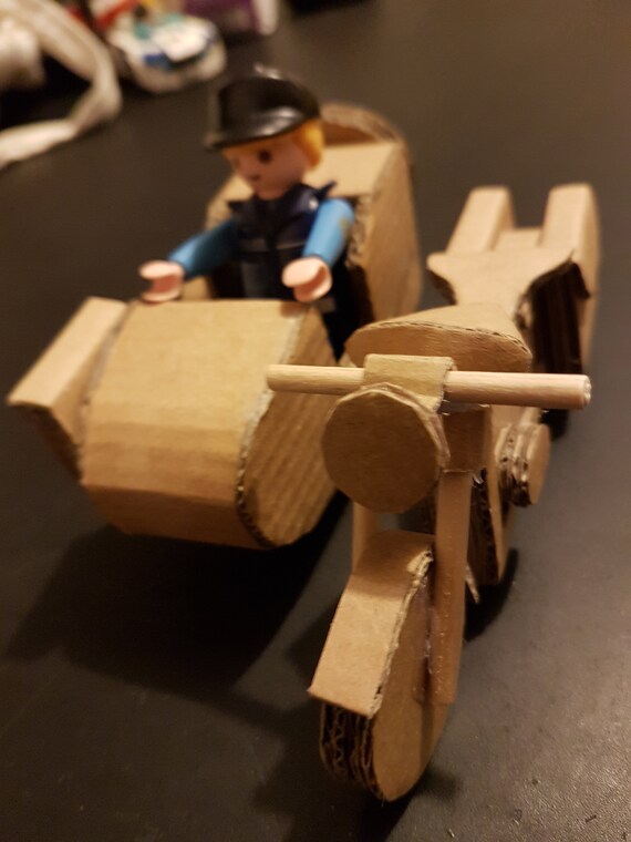 Easy Cardboard Bike Cardboard Toy, Motorcycle With Side Ii World