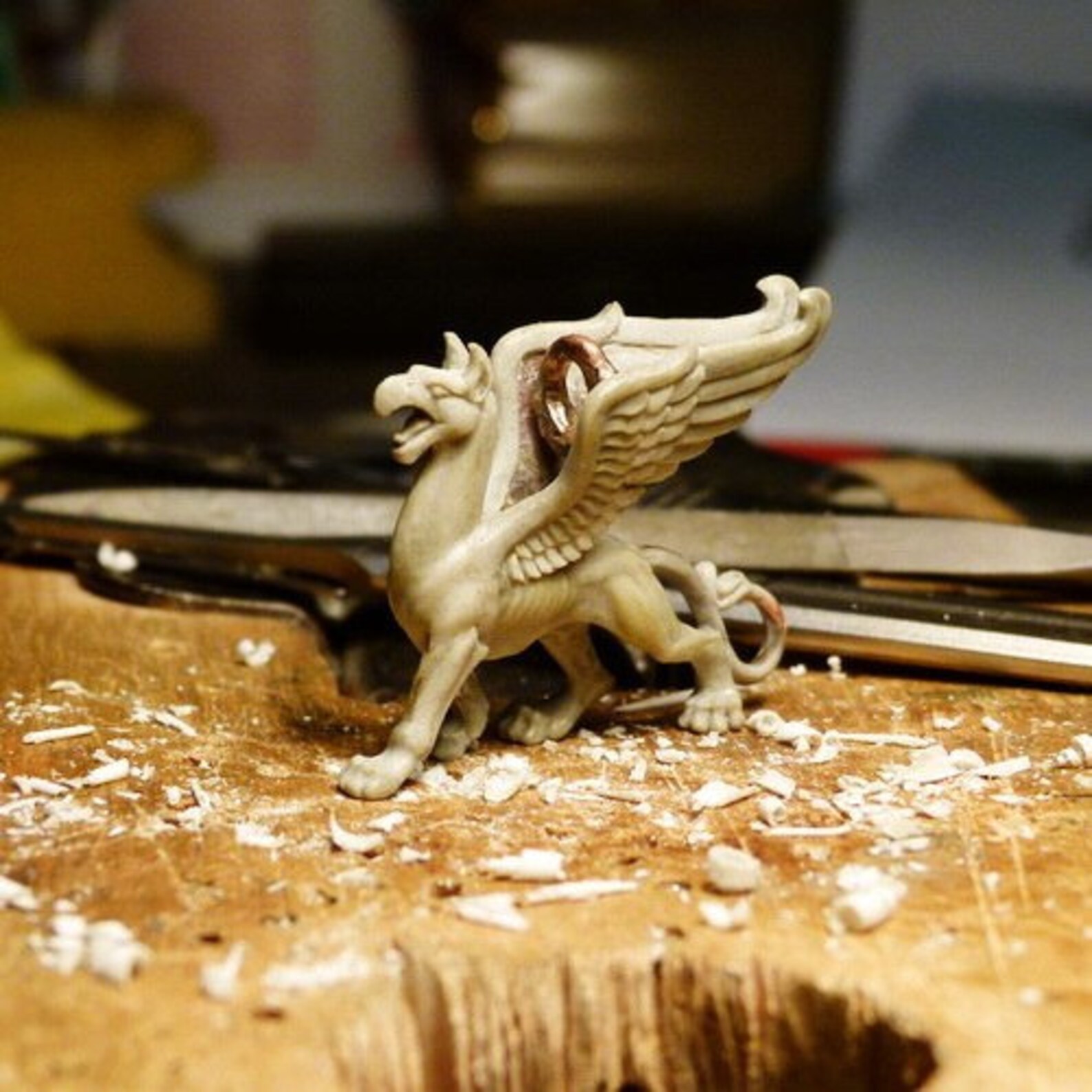 Pendant Golden Griffin pendant fantasy Etsy