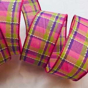Stitched spring plaid pink, lavender, green