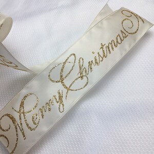 Feliz Navidad marfil y oro brillo