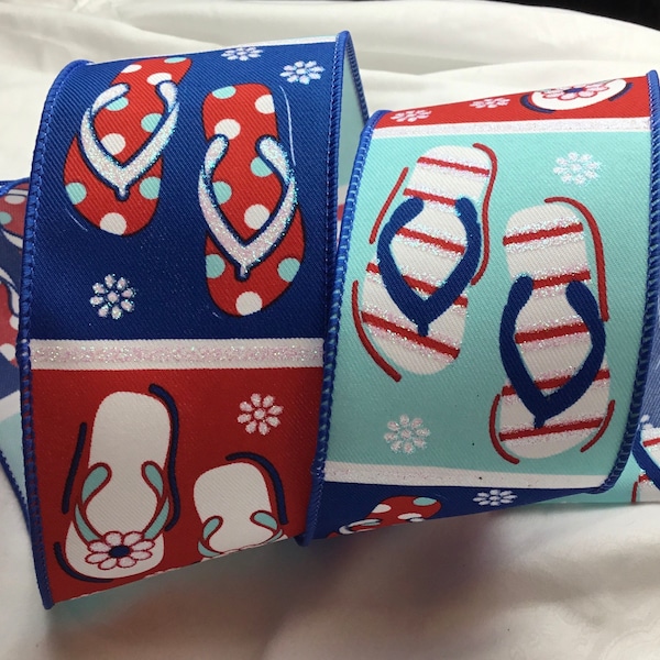 Patriotic Flip Flops - Etsy