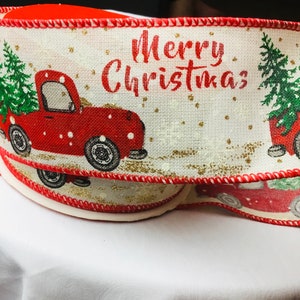 Merry Christmas Red Farm Truck