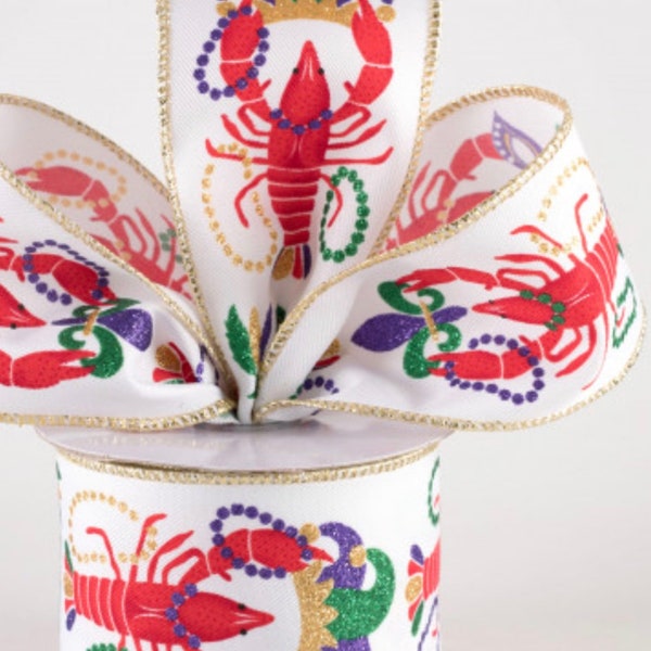 mardi gras crawfish ribbon