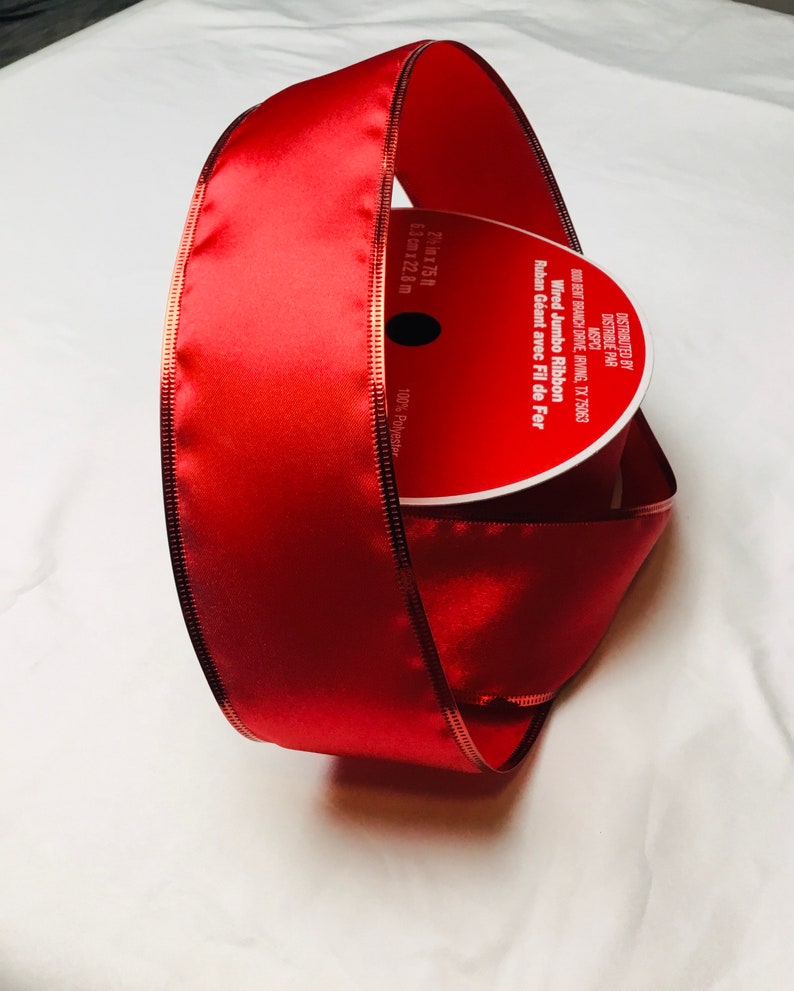Red satin with red foil trim