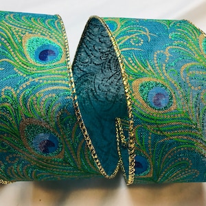 Teal peacock feathers