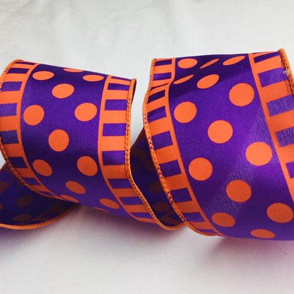 Purple and Orange Dots and stripes