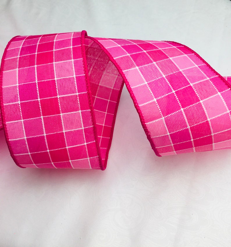 Stitched check pink and fuchsia