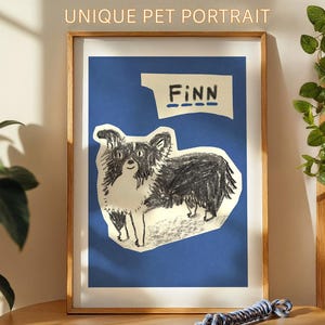Personalised Pet Portrait | Colourful Collage Style for Any Pet | Quirky Illustration | Handwriting | Digital Print | Pet Loss Gift