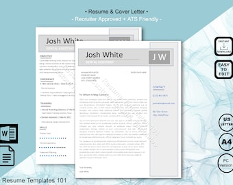 Zahnarzthelfer Lebenslauf Zahnhygieniker Zahntechniker Empfang Technik US Letter A4 Word Google Docs Sofort-Download Leicht zu bearbeiten