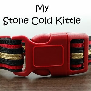 SF 49ers Dog Collar, Quick Release Niners Dog Collar, Red White & Gold New Puppy Collar, 1&quot; Wide Kittle Fan Dog Collar, My Stone Cold Kittle