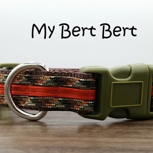 Quick Release Brown Dog Collar, Brown Camo New Puppy Collar, Adjustable Paracord Dog Collar, Goat Collar, 3 Buckle Options, My Bert Bert