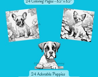 Puppy Coloring Pages, 24 Cute Dog Illustrations (PDF Download)