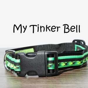 Black & Neon Green Dog Collar: Quick Release Buckle, 1-Inch Wide