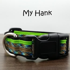 Black & Neon Green Dog Collar: Adjustable, 1-Inch Wide