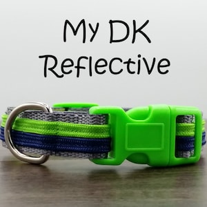 Reflective Seahawks Dog Collar, Quick Release Sports Dog Collar, NFL Small Dog Collar, Navy Gray and Green New Puppy Collar, My DK-R