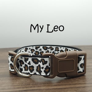 Quick Release Dog Collar, Leopard Print New Puppy Collar, Animal Print Dog Collar, Durable Washable Adjustable, Lightweight Dog Collar, Leo