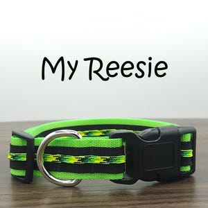 Neon Green & Black Dog Collar: Quick Release Puppy Collar