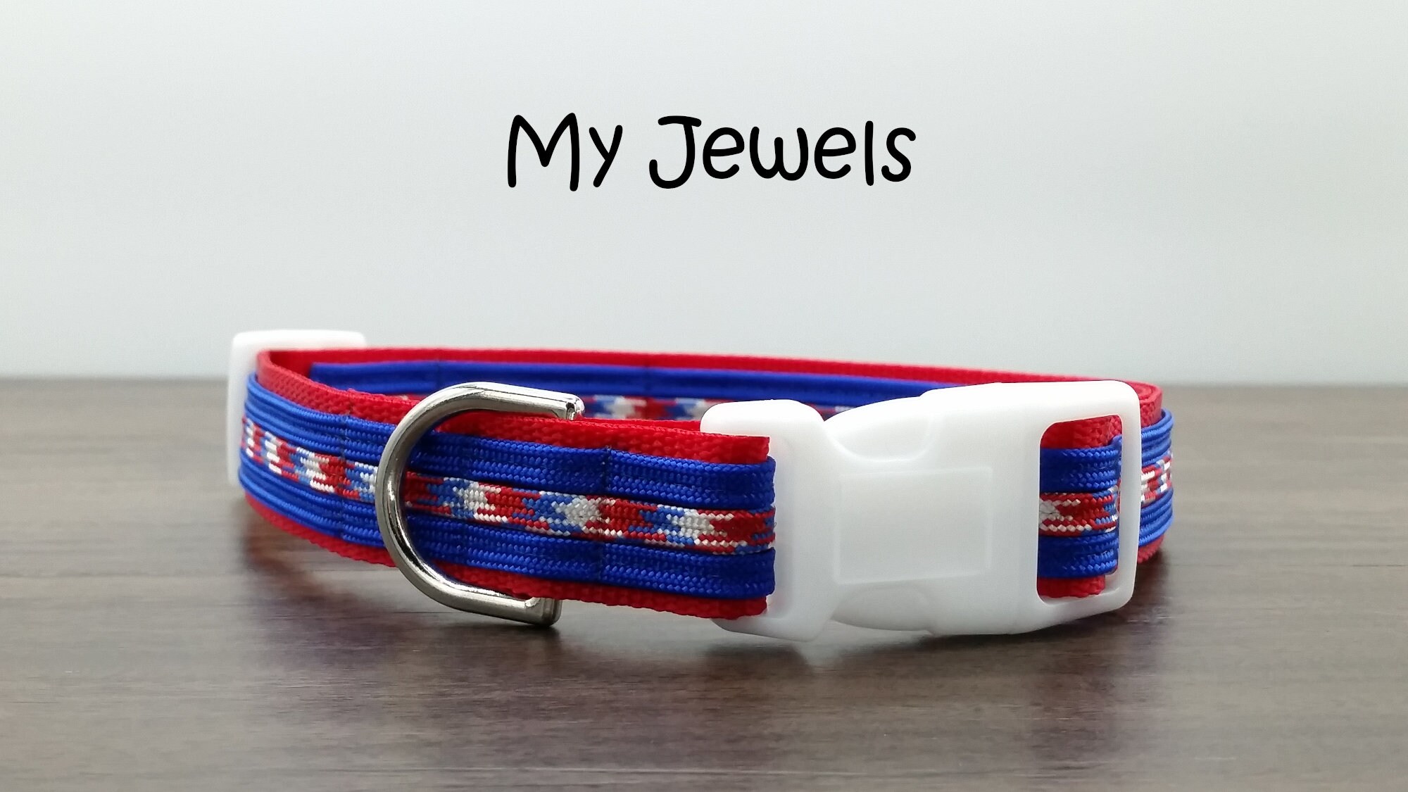 Patriotic Dog Collar Red White and Blue Washable Adjustable Etsy
