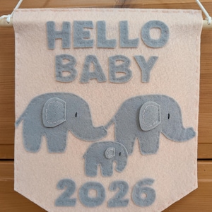 Hello baby 2026 20cm felt flag