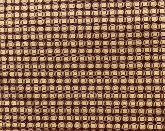 Collection for a Cause - Love, Moda Fabrics, Historical Blender Collection, Made in Japan, Dark brown lattice on an ecru background, 4616411