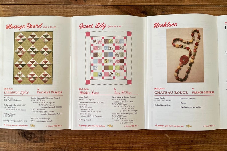 Moda booklet with 18 sewing DIY quilting projects image 3