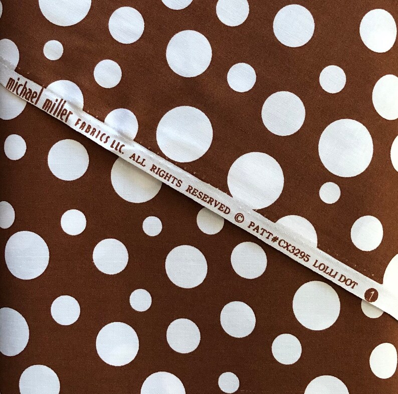 Lolli Dot CX3295-MUDX-D Michael Miller Fabric Brown with white dots