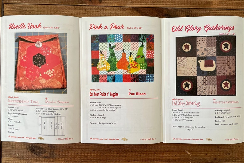 Moda booklet with 18 sewing DIY quilting projects image 5