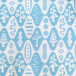 Flock by Thomas Knauer, pattern 5656, colour BB, Blue Tonal Mod Trees, Andover Fabrics image 1