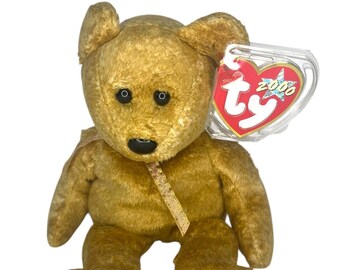 Ty beanie baby - cashew the bear (8.5 inch) - mint stuffed animal toy
