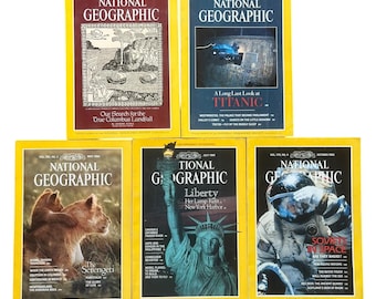 Lot of vintage 1986 national geographic magazines may, july, oct., nov., dec.