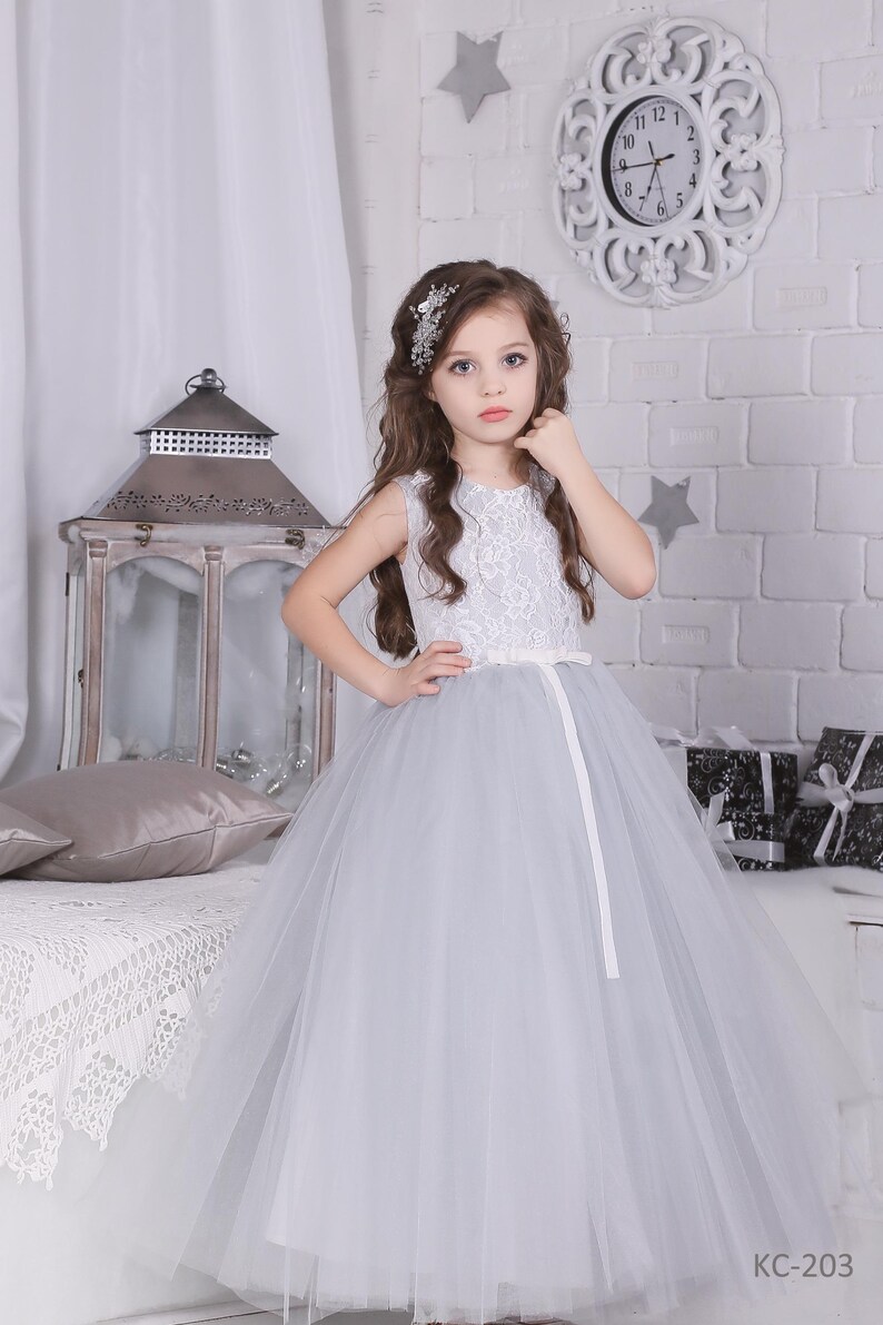 Wedding Gown Bridesmaid Dress Lace Girl Dress Birthday Wedding Party Ivory Girl Dress Flower Girl Dress Comunion Dresses
