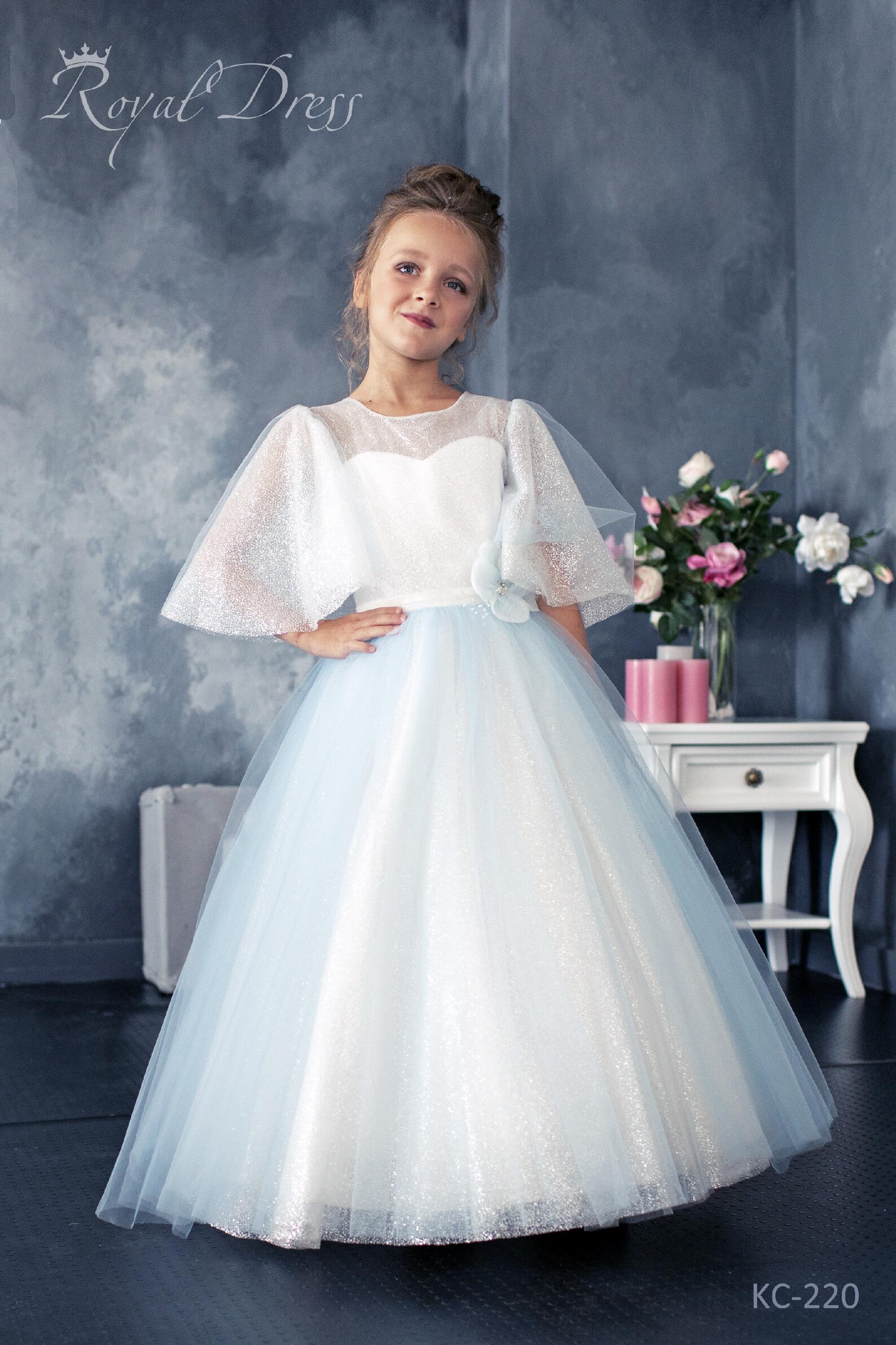 Ivory Glitter Flower Girl Dress Soft Blue Tulle Tutu Dress Etsy
