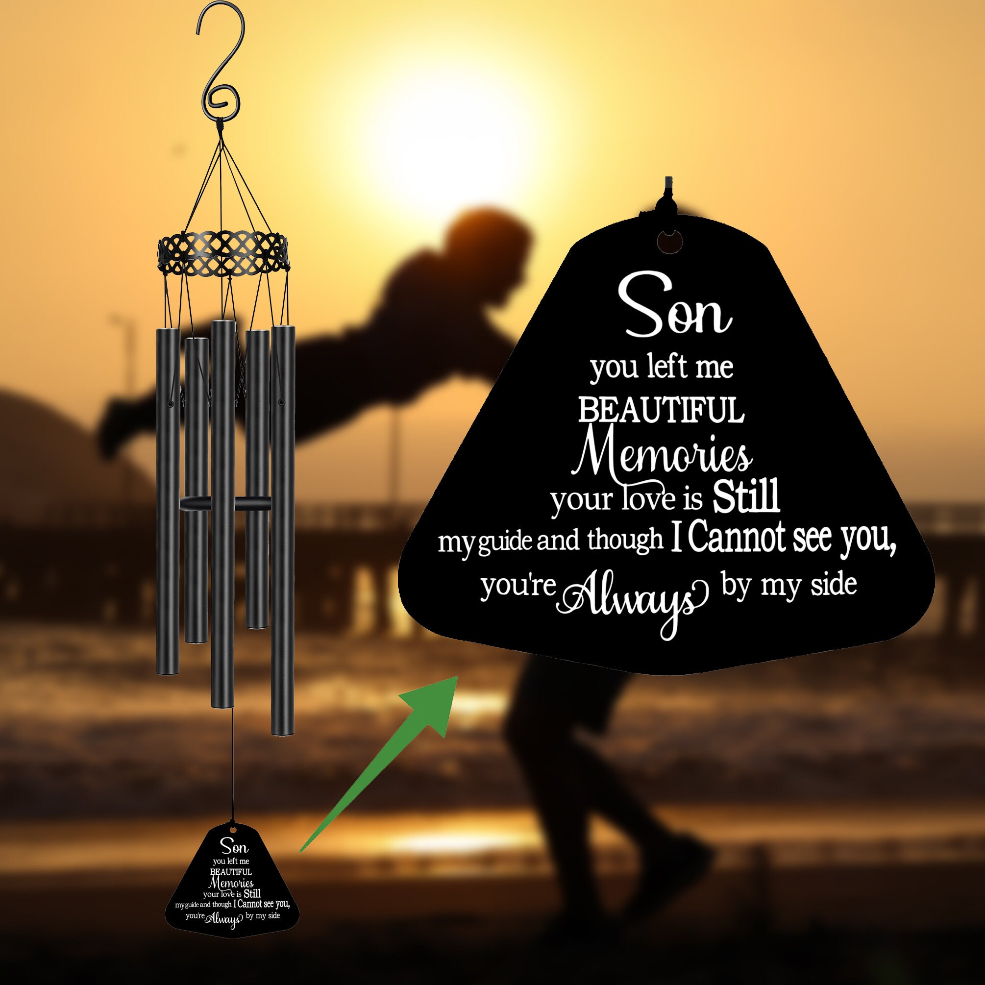 Custom Memorial Wind Chime Loss of Loved Son in Memory of Son Etsy