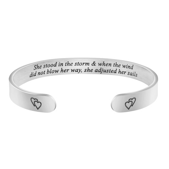 Joycuff Inspirational Jewelry Cuff Bracelet for Friends Friendship Bangle Gift Engraved Stainless Steel Jewellery
