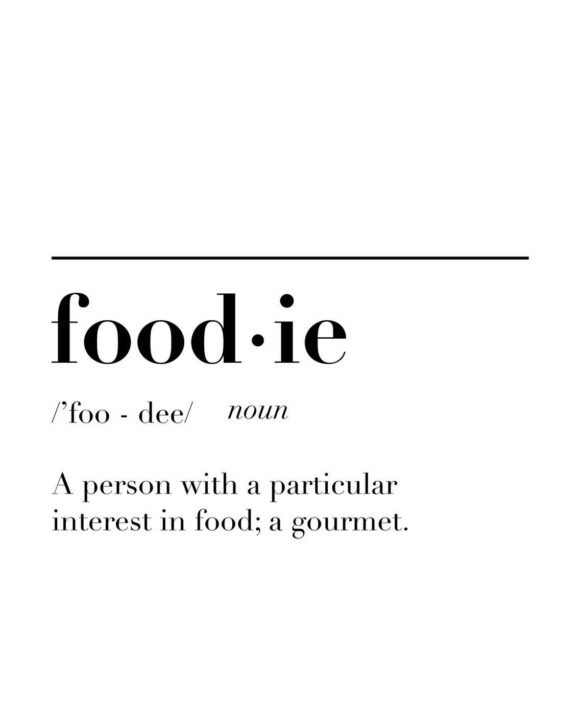 Minimalist Foodie Definition Digital Art Etsy