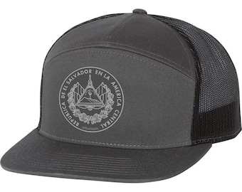 El Salvador Escudo Gray 7 Panel Hat