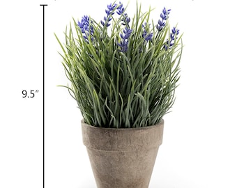 9.5" Artificial  Provence Lavender Flower Plant Arrangement in Pot