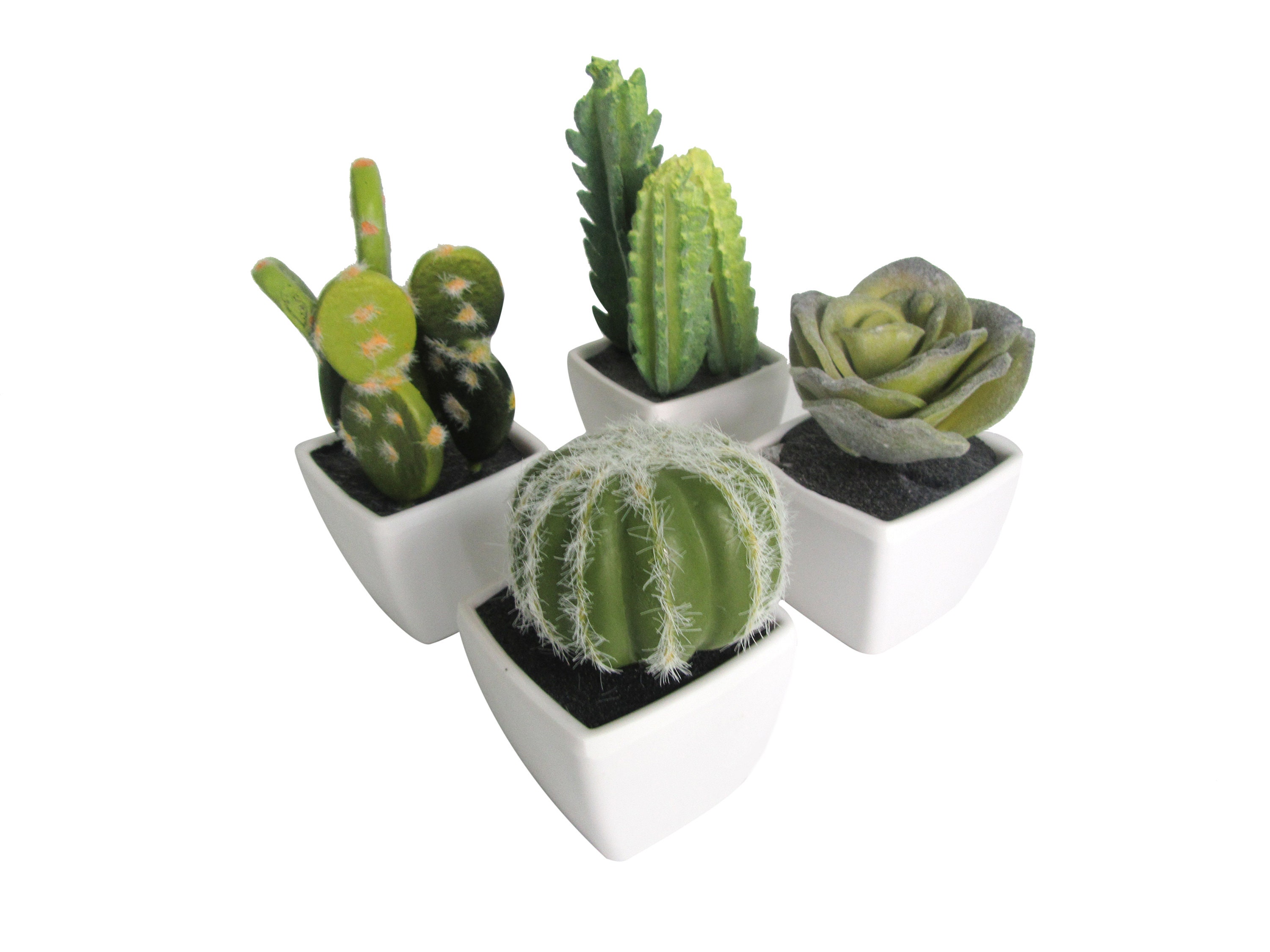 7pcs Mini Cactus Shaped Decoration, Faux Potted Cactus Micro Landscape  Ornament For Garden