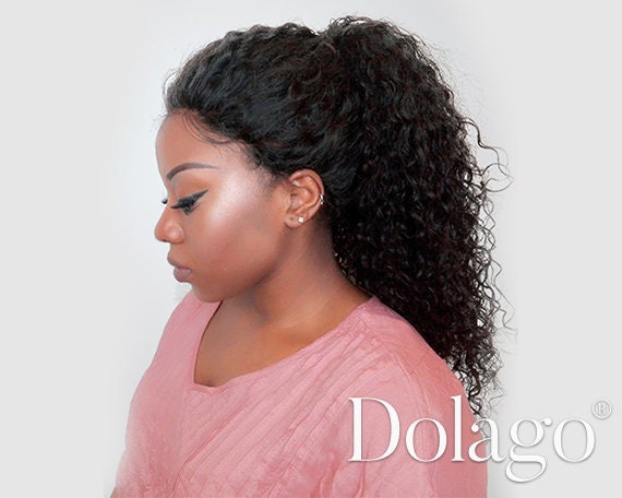 360 curly human hair wig Clearance