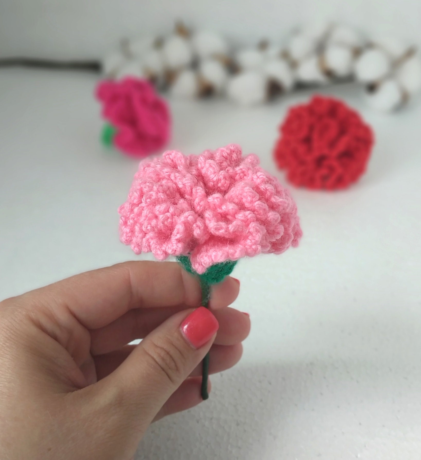 Crochet Pattern Carnation Crochet Flower pin PDF Tutorial Etsy