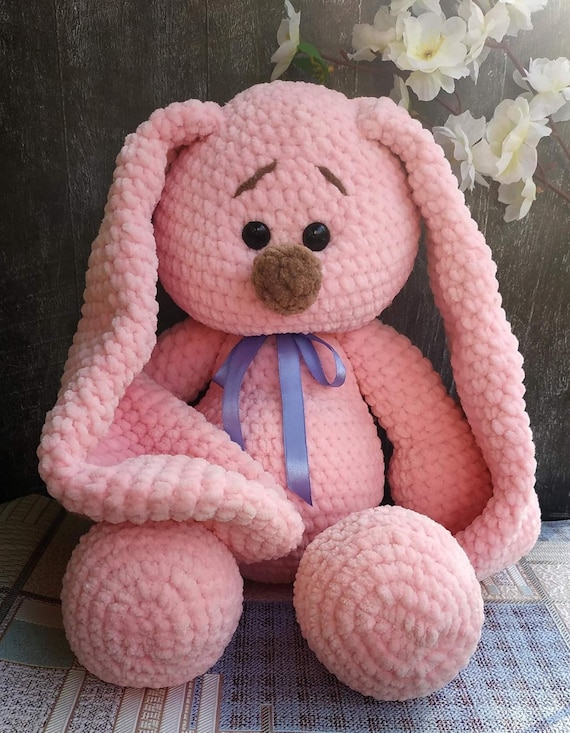 big pink stuffed bunny