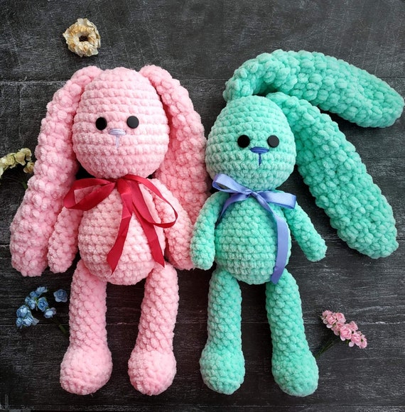 green bunny stuffed animal