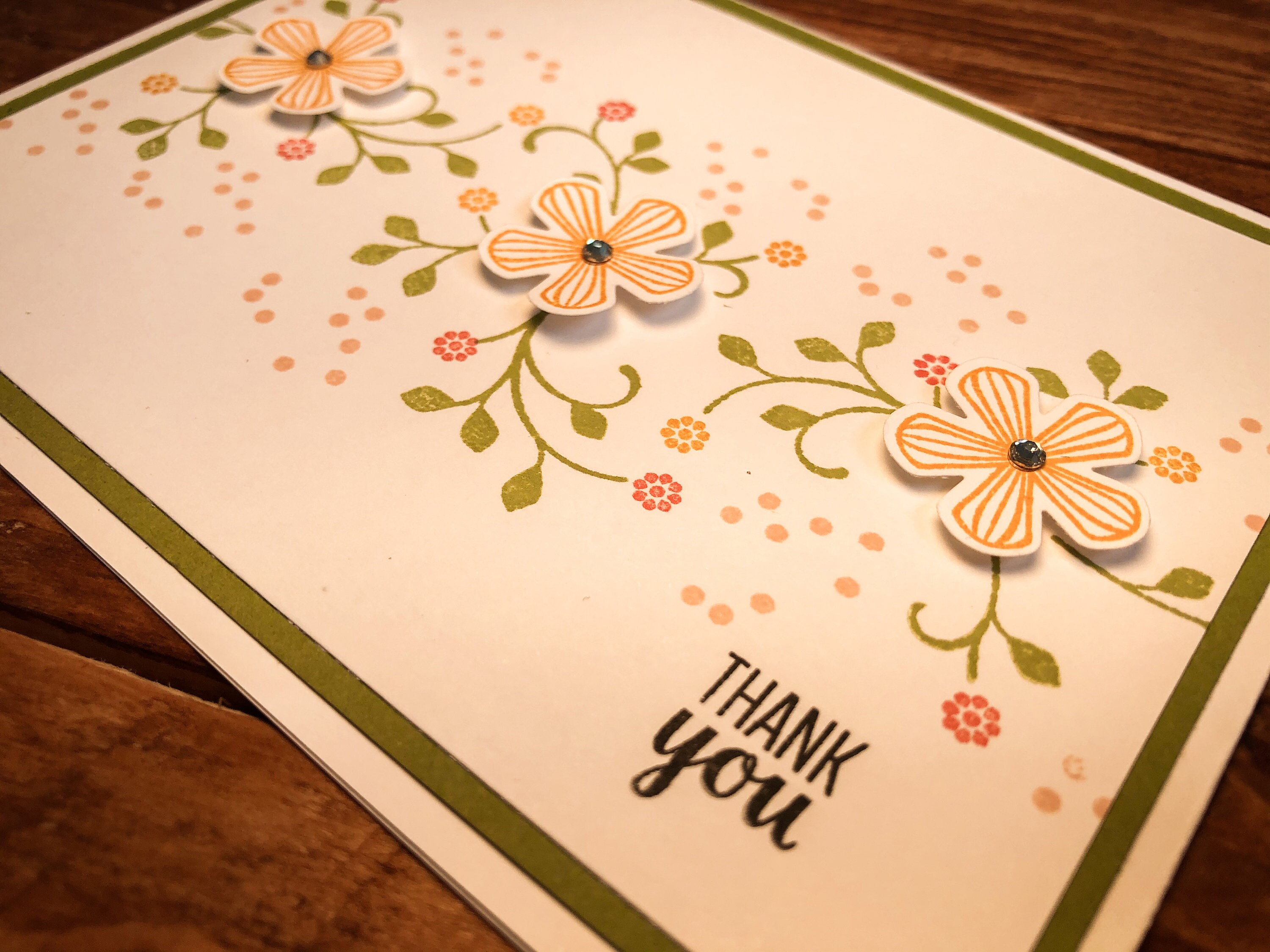4 Handmade Flower Thank You Cards Etsy