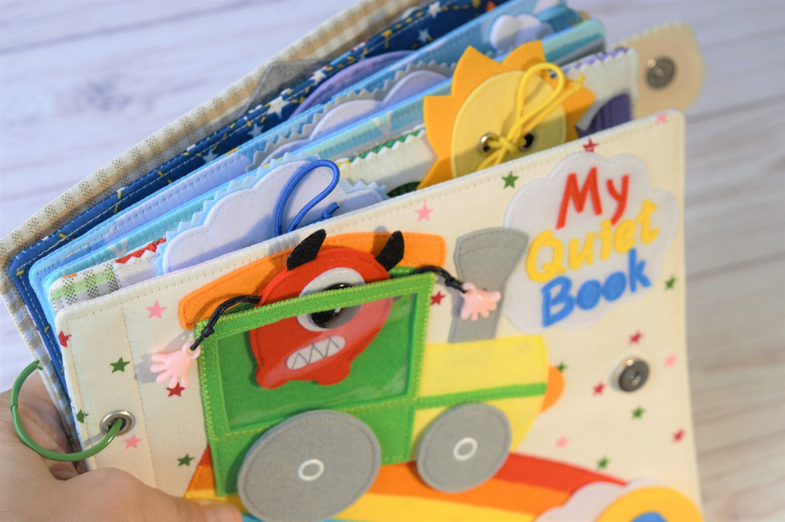 Montessori Quiet book 6 pages Educational book made of cotton Etsy