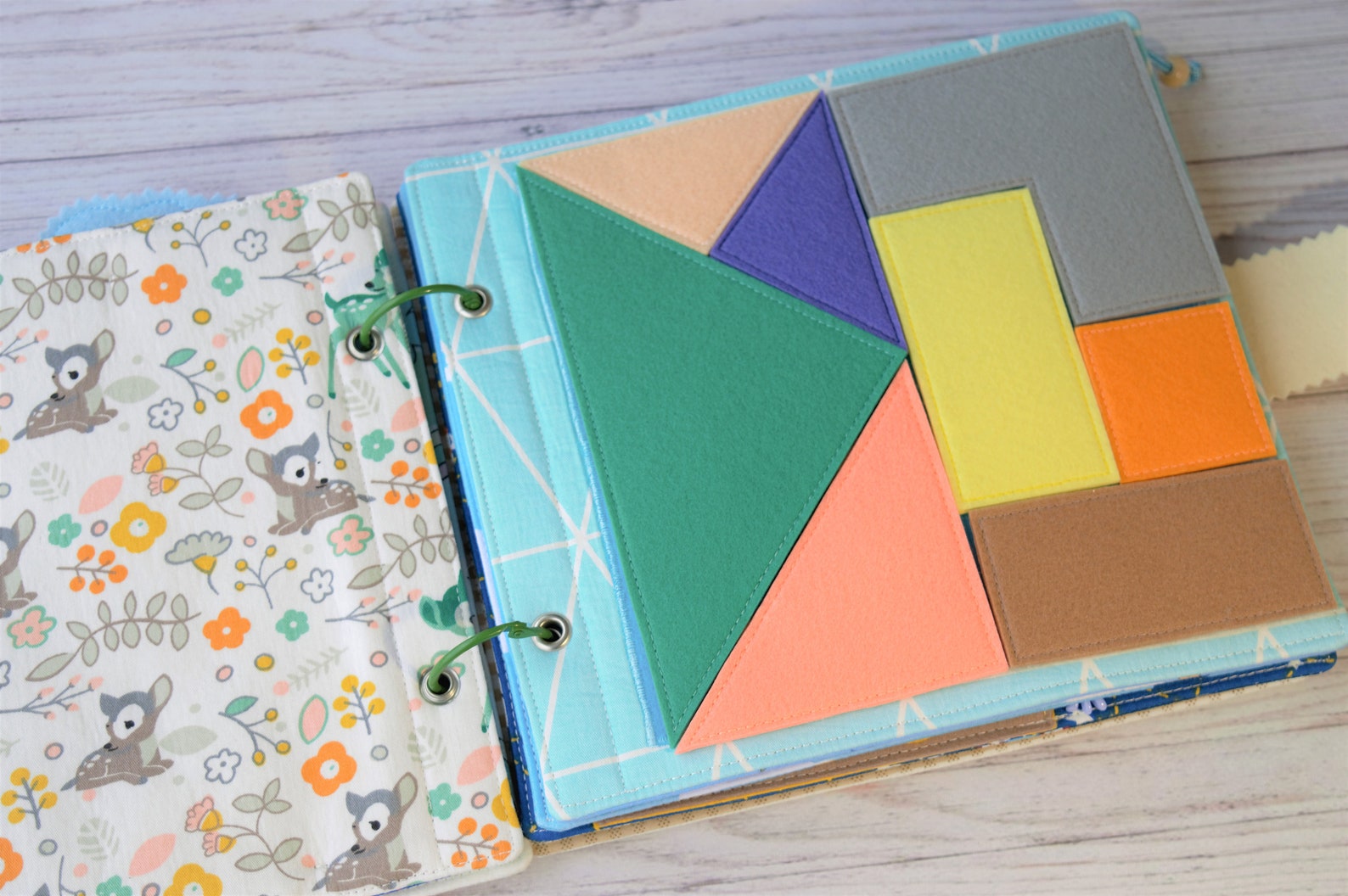 Montessori Quiet book 6 pages Educational book made of cotton Etsy