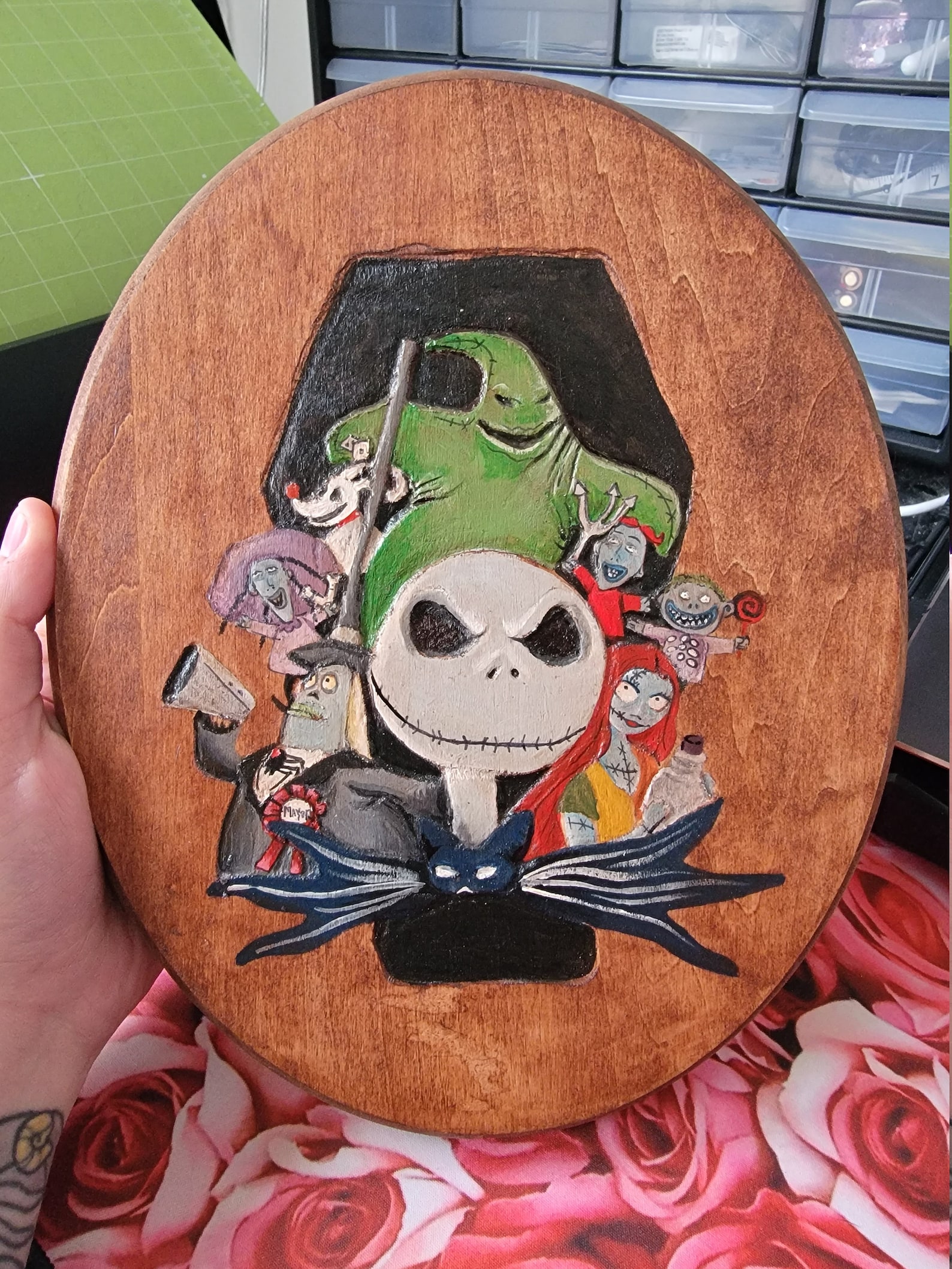 Nightmare Before Christmas Wall Decor Carved Wood Plaque Etsy